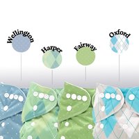 Regent Street Collection, 4 pocket cloth diapers with 3-layer diaper inserts