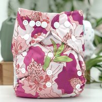 Floral Print Pocket Cloth Diaper - "Hibiscus" Print with Insert