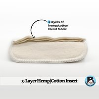 3-Layer Hemp/Cotton Blend Cloth Diaper Inserts (6-pack)