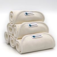 4-Layer Bamboo/Cotton Blend + Microfiber Cloth Diaper Inserts (6-pack)