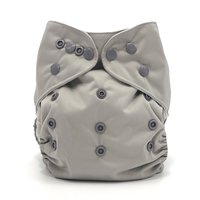 Grey Pocket Cloth Diaper - Solid gray color "Stormy" with Insert
