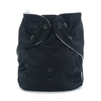 Black Pocket Cloth Diaper - Solid black color "Licorice" with Insert