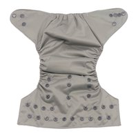 Grey Pocket Cloth Diaper - Solid gray color "Stormy" with Insert