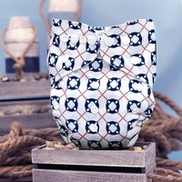 Life Preserver Print Pocket Cloth Diaper - "Afloat" Print with Insert