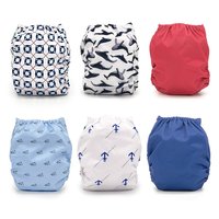 Yachtsman Collection, 6 pocket cloth diapers with 3-layer diaper inserts