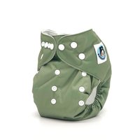 Green Pocket Cloth Diaper - Solid Green Color "Sage" with Insert