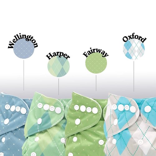 Regent Street Collection, 4 pocket cloth diapers with 3-layer diaper inserts