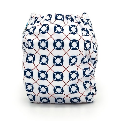 Life Preserver Print Pocket Cloth Diaper - "Afloat" Print with Insert