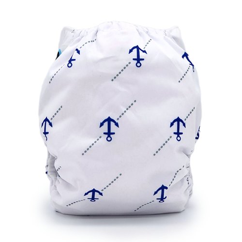 Blue Anchors Pocket Cloth Diaper - "Ancora" Print with Insert