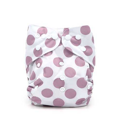 Lavender Polka Dot Pocket Cloth Diaper - "Dahlia" Print with Insert