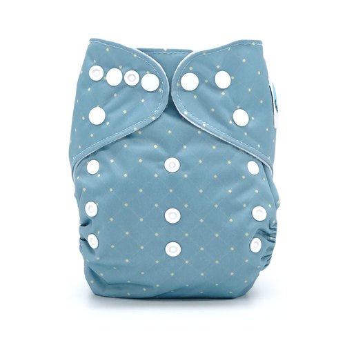 Blue Patterned Pocket Cloth Diaper - "Wellington" Print with Insert