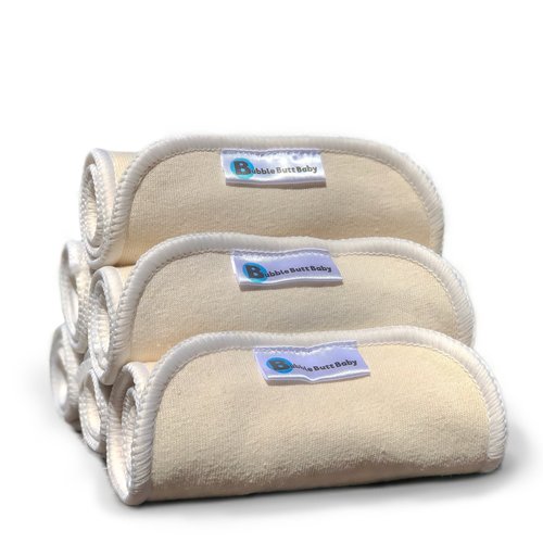 3-Layer Hemp/Cotton Blend Cloth Diaper Inserts (6-pack)