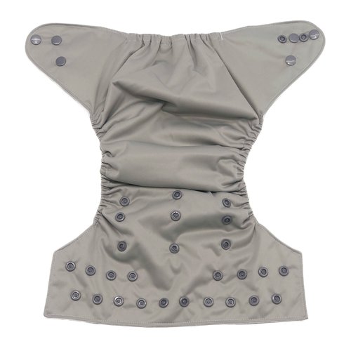 Grey Pocket Cloth Diaper - Solid gray color "Stormy" with Insert