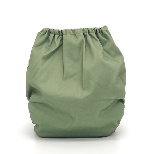 Green Pocket Cloth Diaper - Solid Green Color "Sage" with Insert