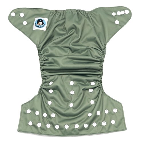 Green Pocket Cloth Diaper - Solid Green Color "Sage" with Insert