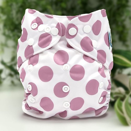 Lavender Polka Dot Pocket Cloth Diaper - "Dahlia" Print with Insert