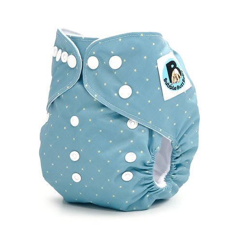 Blue Patterned Pocket Cloth Diaper - "Wellington" Print with Insert