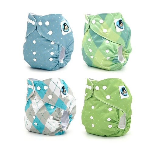 Regent Street Collection, 4 pocket cloth diapers with 3-layer diaper inserts