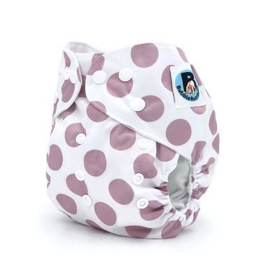 Lavender Polka Dot Pocket Cloth Diaper - "Dahlia" Print with Insert