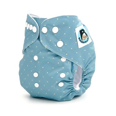 Blue Patterned Pocket Cloth Diaper - "Wellington" Print with Insert