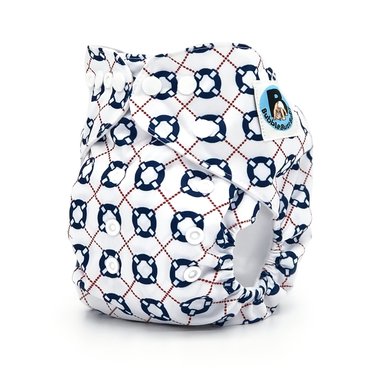 Life Preserver Print Pocket Cloth Diaper - "Afloat" Print with Insert