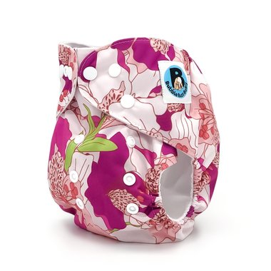 Floral Print Pocket Cloth Diaper - "Hibiscus" Print with Insert