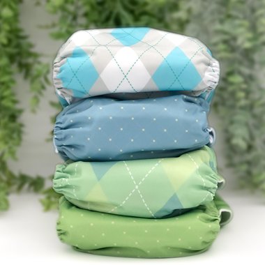 Regent Street Collection, 4 pocket cloth diapers with 3-layer diaper inserts